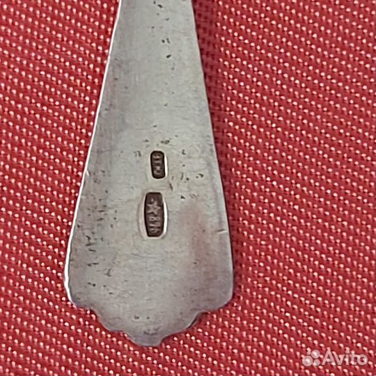 Ложка чайная из серебра с позолотой 875 проба 6 шт