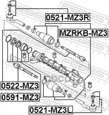 Пыльник рулевой рейки Febest BC0410, 4112040F27