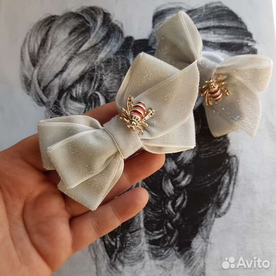Бант Заколка резинка для волос