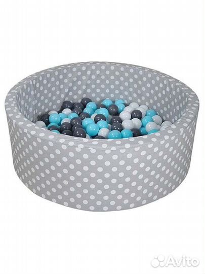 Сухие бассейны Bällebad Soft White Dots Grau#3535