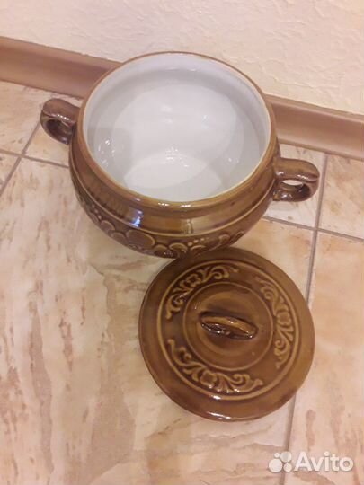 Керамический горшок для запекания объем 2 литра