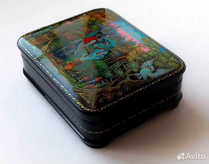 Шкатулка палех лаковая миниатюра 