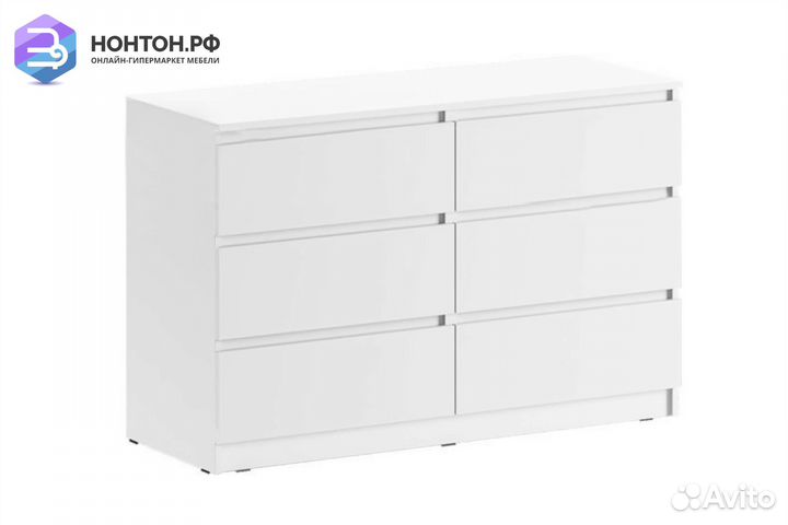 Комод Челси с 6-ю ящиками белый глянец / белый