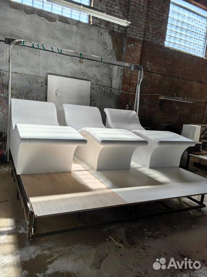 Мебель в хамам. Потолок, скамьи, лежаки для хамама