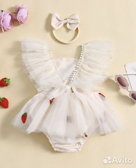 Нарядное боди для девочки 80-86