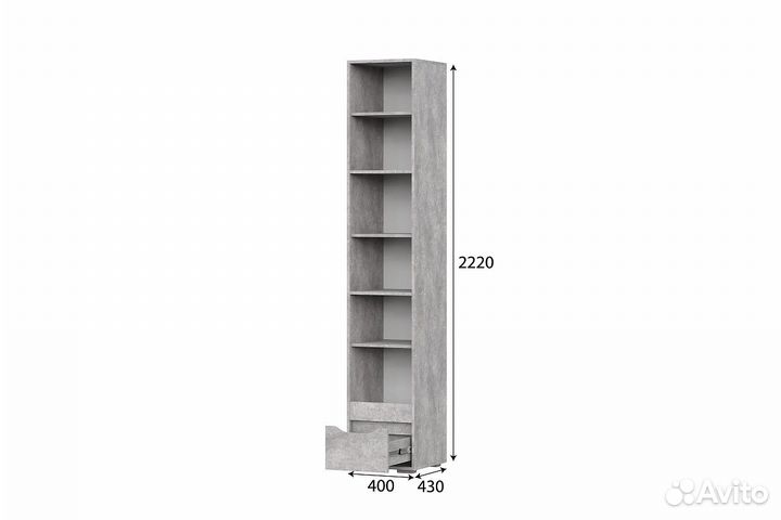 Пенал с ящиком Грей