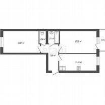 2-к. квартира, 58,2 м², 2/10 эт.
