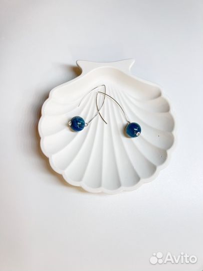 Серьги с кианитом