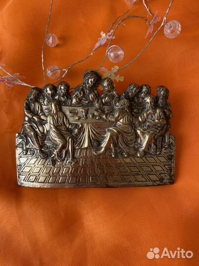 Старинная накладка 19 века Тайное вечере