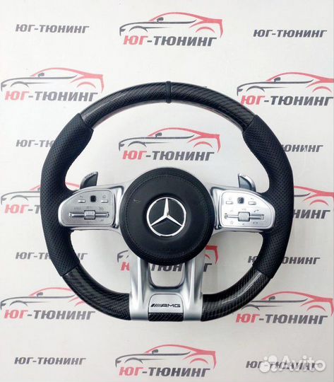 Руль Mercedes 63 AMG карбон с подушкой