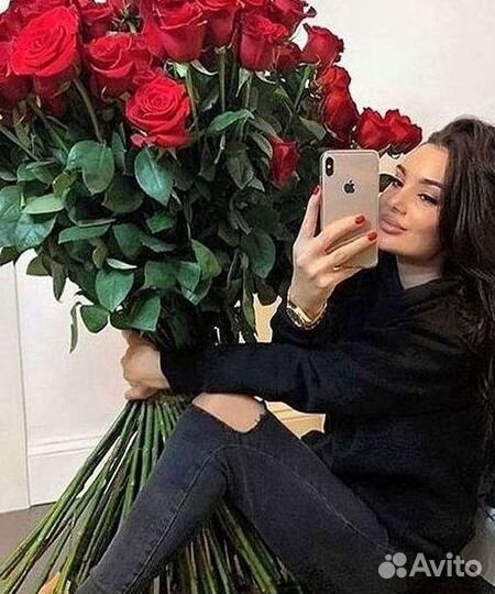 Розы высокие Доставка цветов