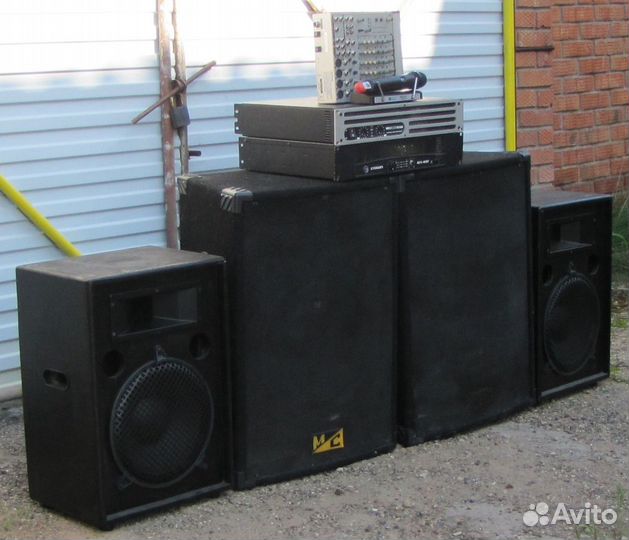 Колонки FA MC 2000W 4шт Усилители Микшер Микрофон