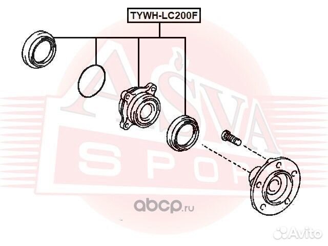 Подшипник ступицы колеса (комплект) перед правлев
