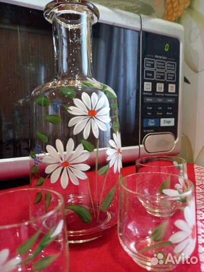 Графин ссср,редкий,ручная роспись- Ромашки