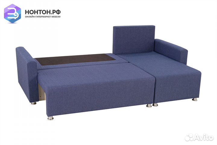 Диван угловой еврокнижка Челси 2 синий