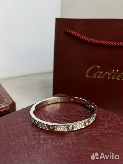 Браслет cartier love белое золото