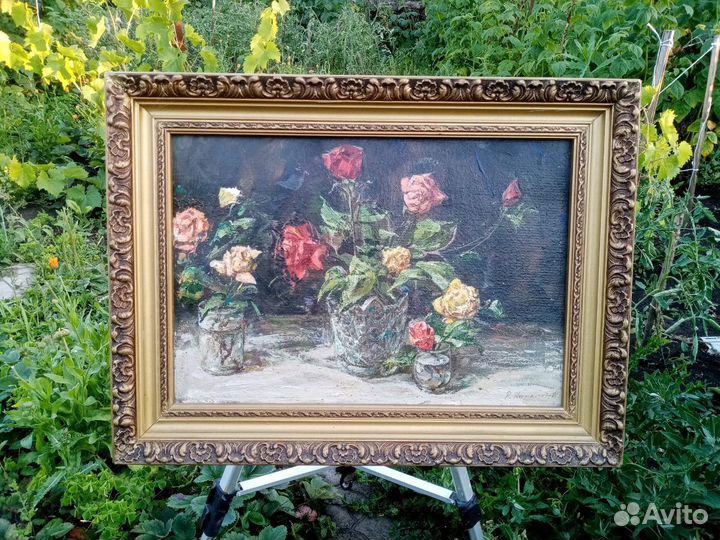 Картина Розы художник Ишмаметов Р.Д 80 годы 20 век