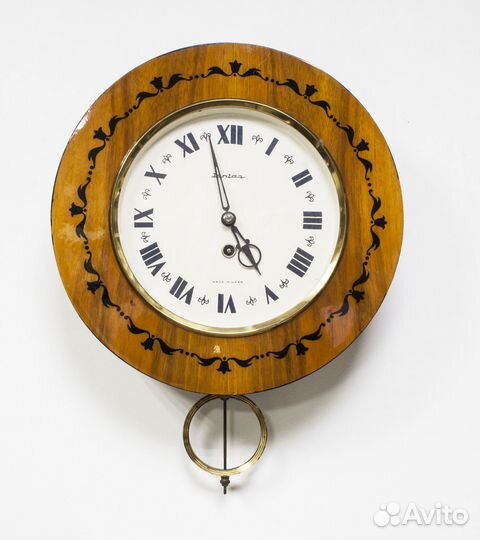 Часы настенные ходики Янтарь, рабочие с ключом, 19