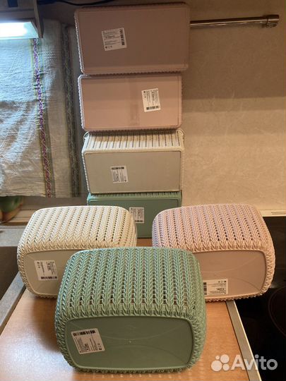 Коробки с крышками и корзиночки « Вязание»