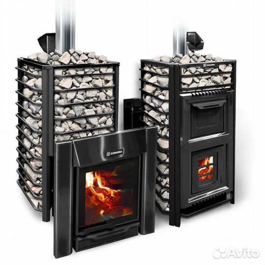 Печь На Дровах ermak 30 сетка люкс black