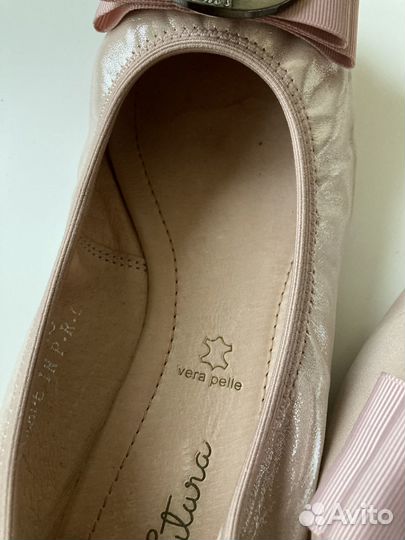 Стильные балетки кожа 39 размер Италия