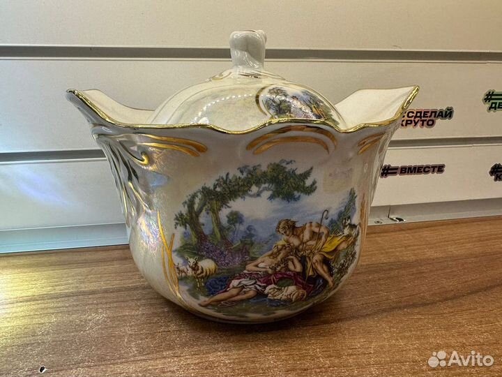 Винтажная супница пастушка, Дулево