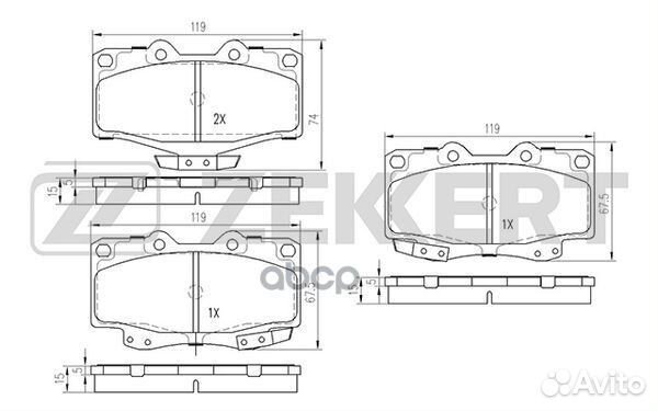Колодки торм. диск. передн. Toyota Hilux (N30-N