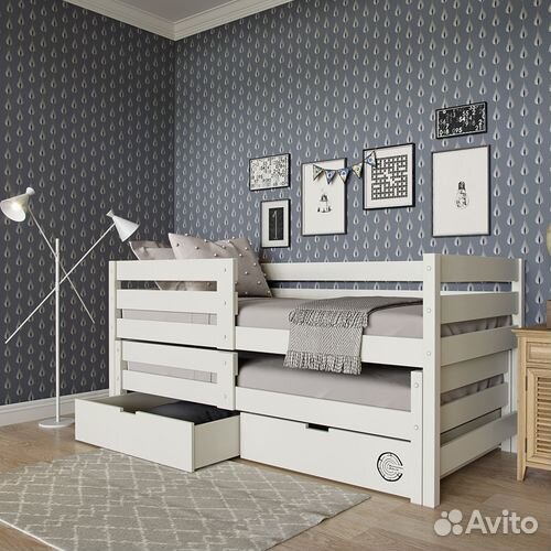 Детская кровать домик из березы для 2-х детей