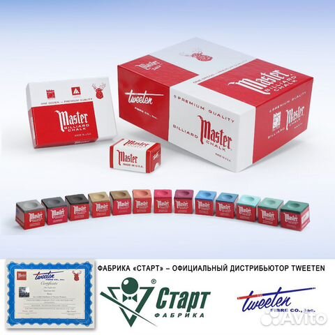 Мел для кия 72 шт Master Blue Tweeten