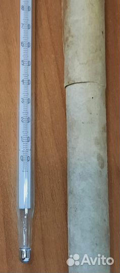 Лабораторный ртутный термометр для колбы