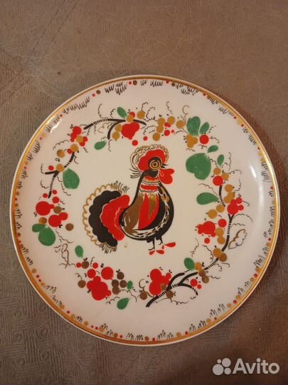 Тарелка лфз весёлые петушки