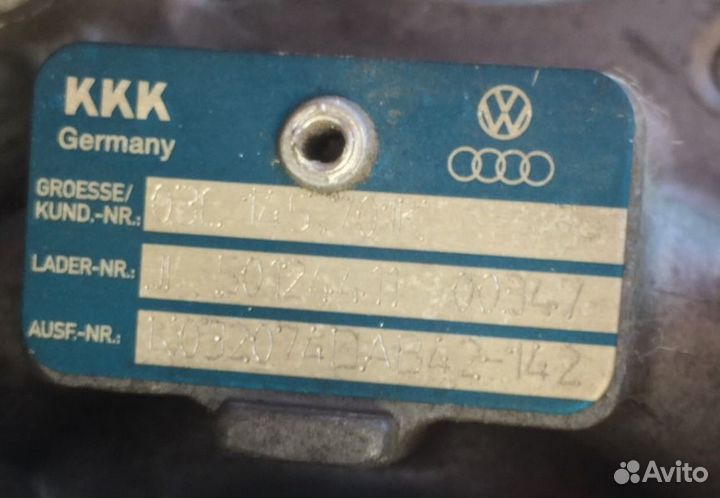 Турбина Audi A3 1.4 бензин 03G253014M 2007