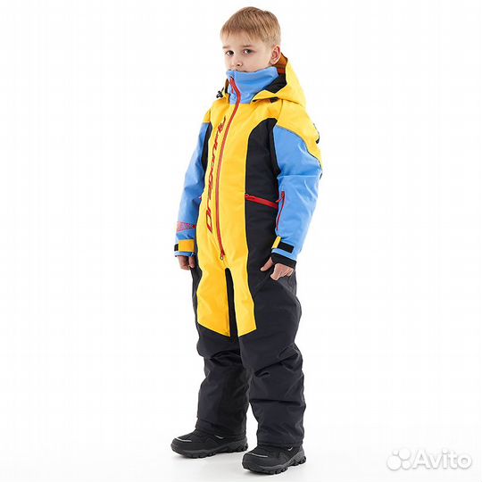 Зимний утепленный комбинезон DF детский Желт-синий