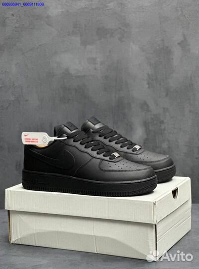 Кроссовки Nike force 1 черные мужские (Арт.24003)