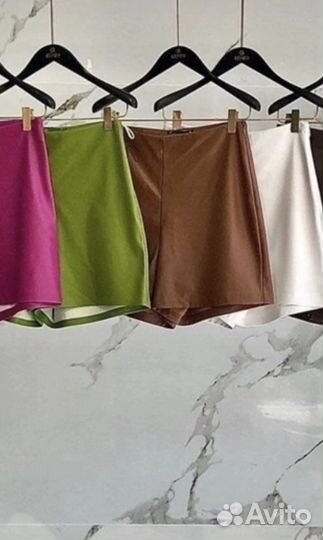 Шорты женские кожаные