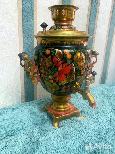 Самовар электрический, расписной. Хохлома