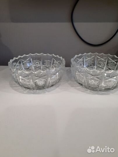 Розетки хрустальные СССР Богемия Чехия