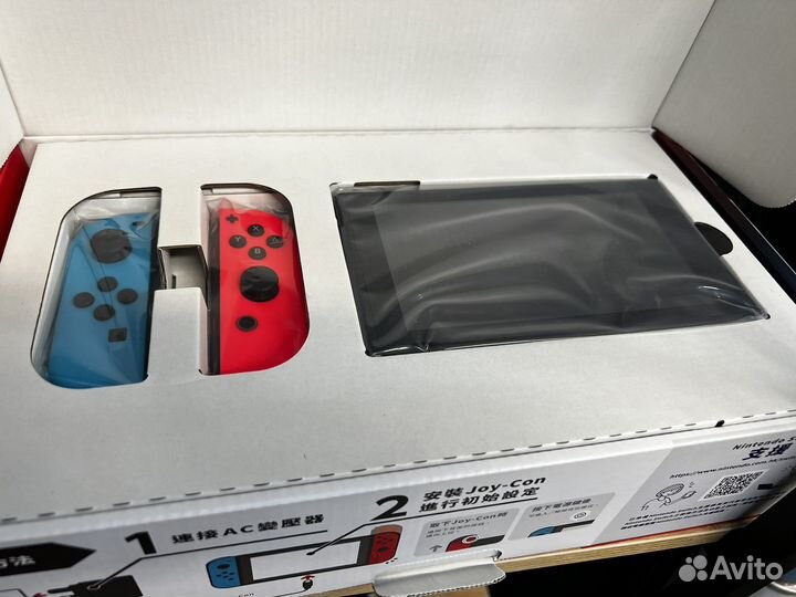 Nintendo switch rev2 neon/gray/anim прошитая чип