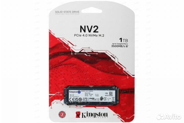 Новый SSD M.2 накопитель Kingston NV2 1Tb