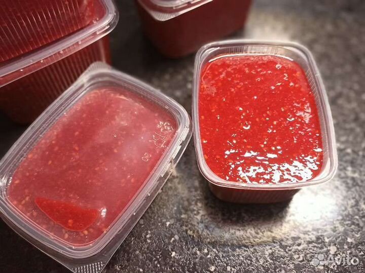 Малина перетертая с сахаром