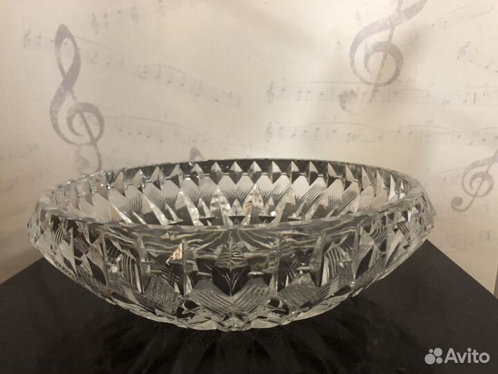 Хрустальная ваза для фруктов, салатник СССР
