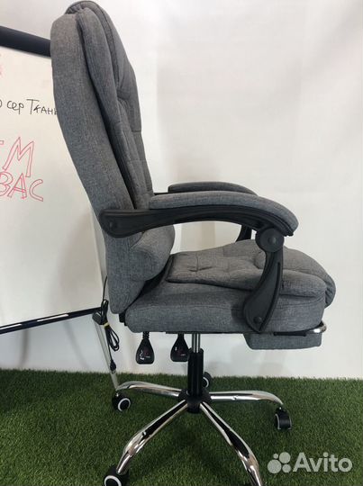 Тканевое компьютерное офисное кресло, с массажем