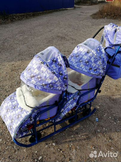 Санки для двойни Богатырь усиленные для двойни