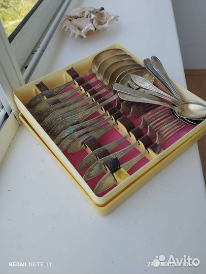 Набор ложек и вилок из мельхиора 12шт