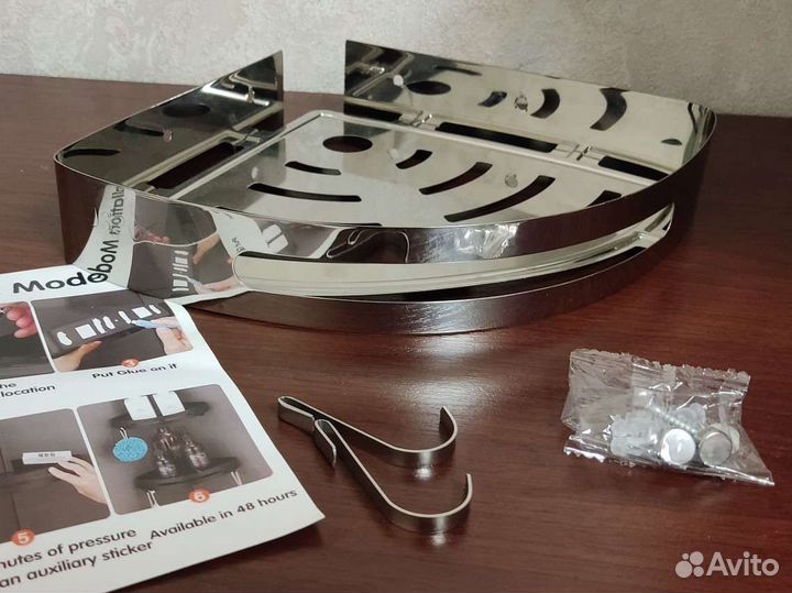 Угловая полка для ванной из нерж. стали новая