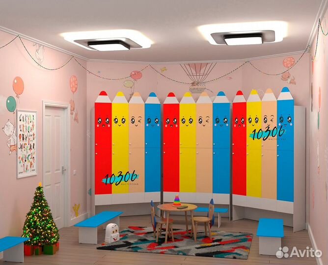 Шкафчик в раздевалку детский, шкаф в садик опт
