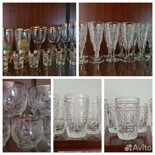 Бокал, рюмки, стаканы. Хрусталь, стекло СССР