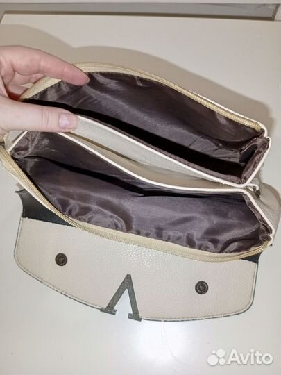 Клатч, сумка светло-бежевая 16х26