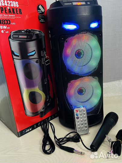 Музыкальная колонка с блютуз караоке новая