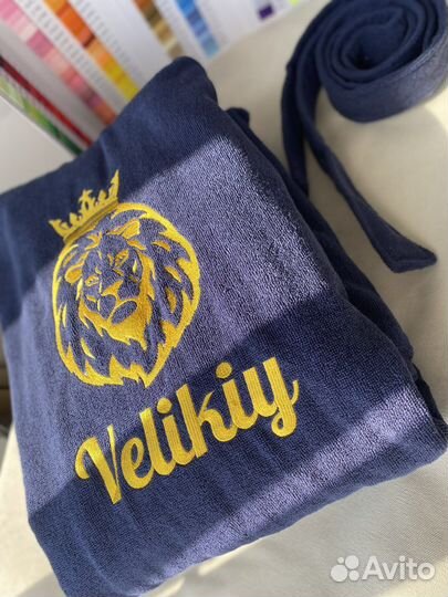 Халат махровый мужской Премиум с вышивкой